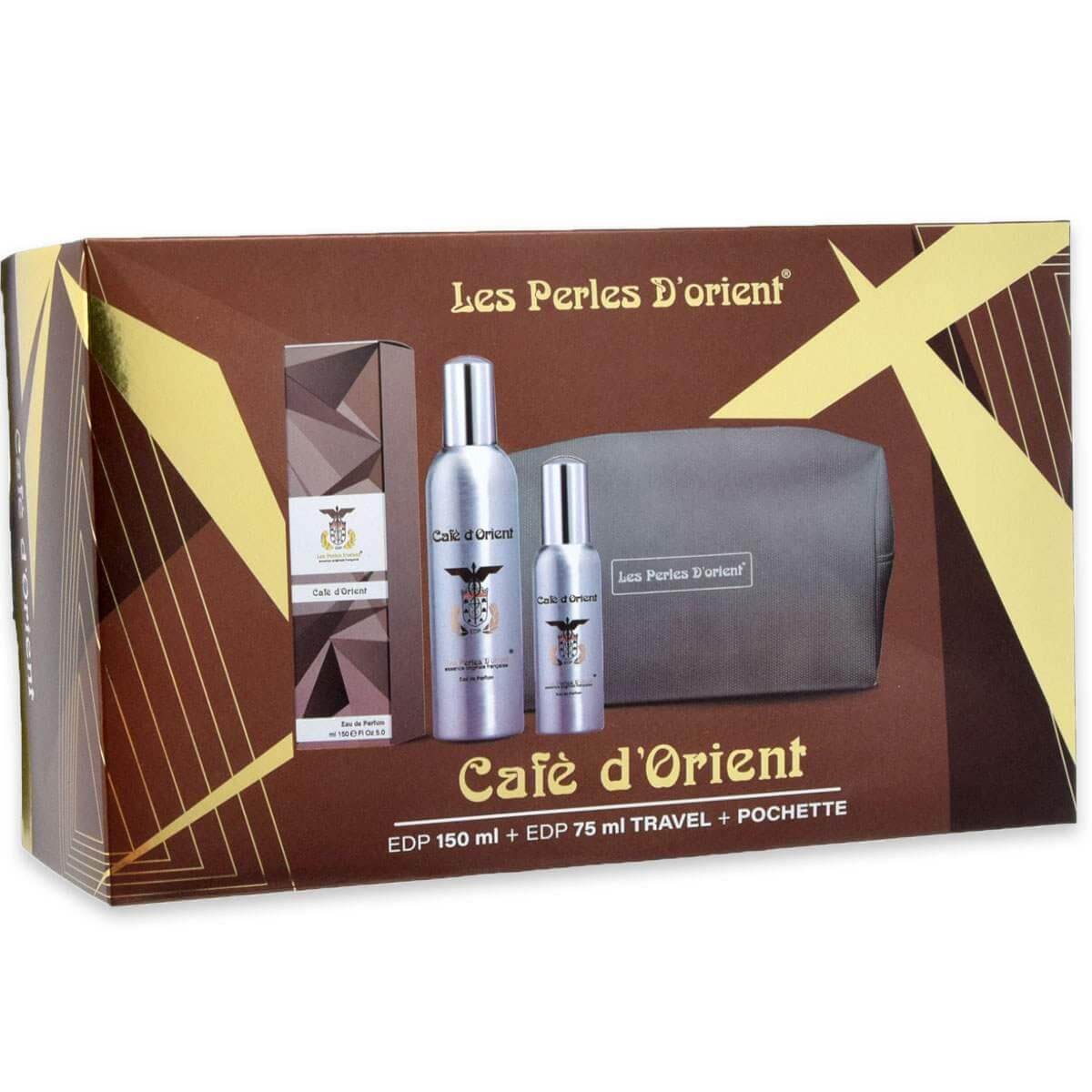 Les Perles D'orient Cafe d'Orient Men Eau De Parfum Spray 150ml+75ml+Τσαντάκι