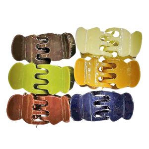 Κλαμεράκια Μini Διάφορα Σκούρα Χρώματα 2cm 12τεμ