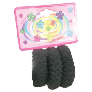 Λαστιχάκια Μαλλιών σετ Μαύρα 3τμχ